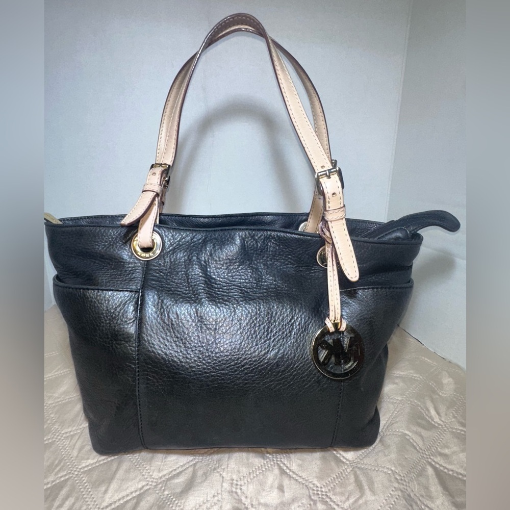 Michael kors Black Leather Tote Bag